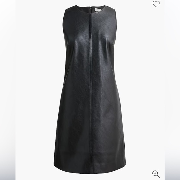 J. Crew Black Faux-Leather Shift Dress NEW size 4 vegan - Picture 4 of 11